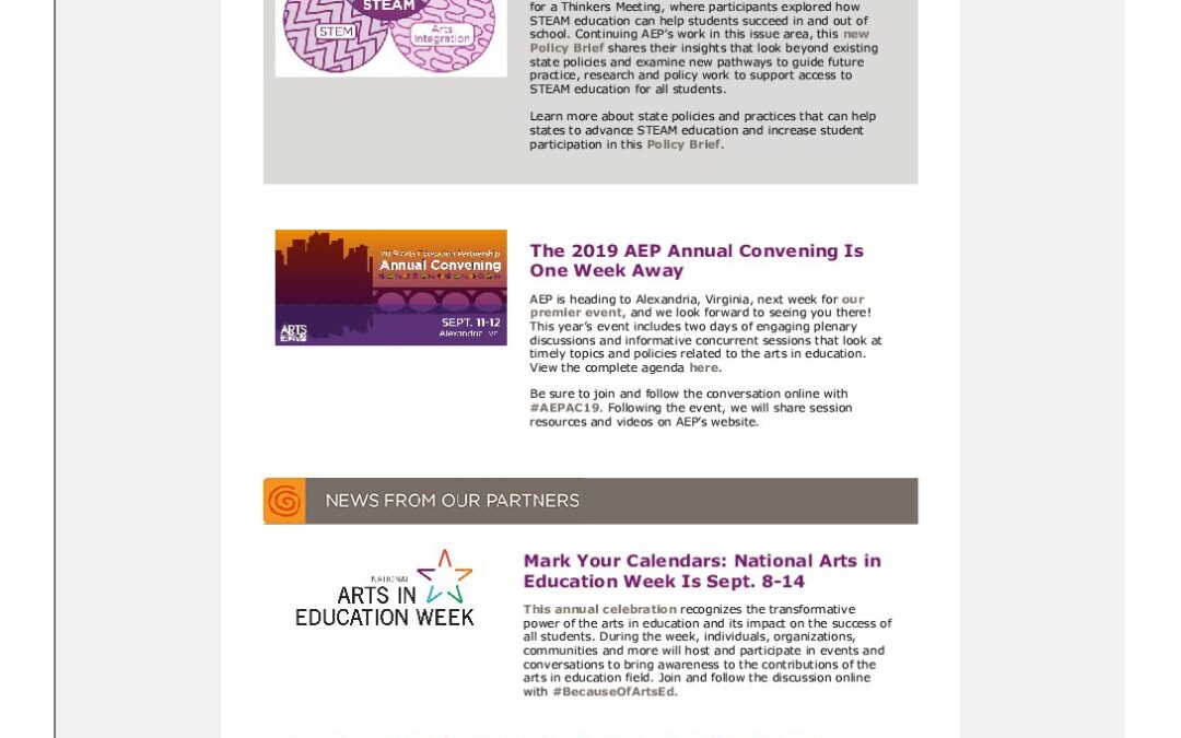 ArtsEd Digest September 4 2019