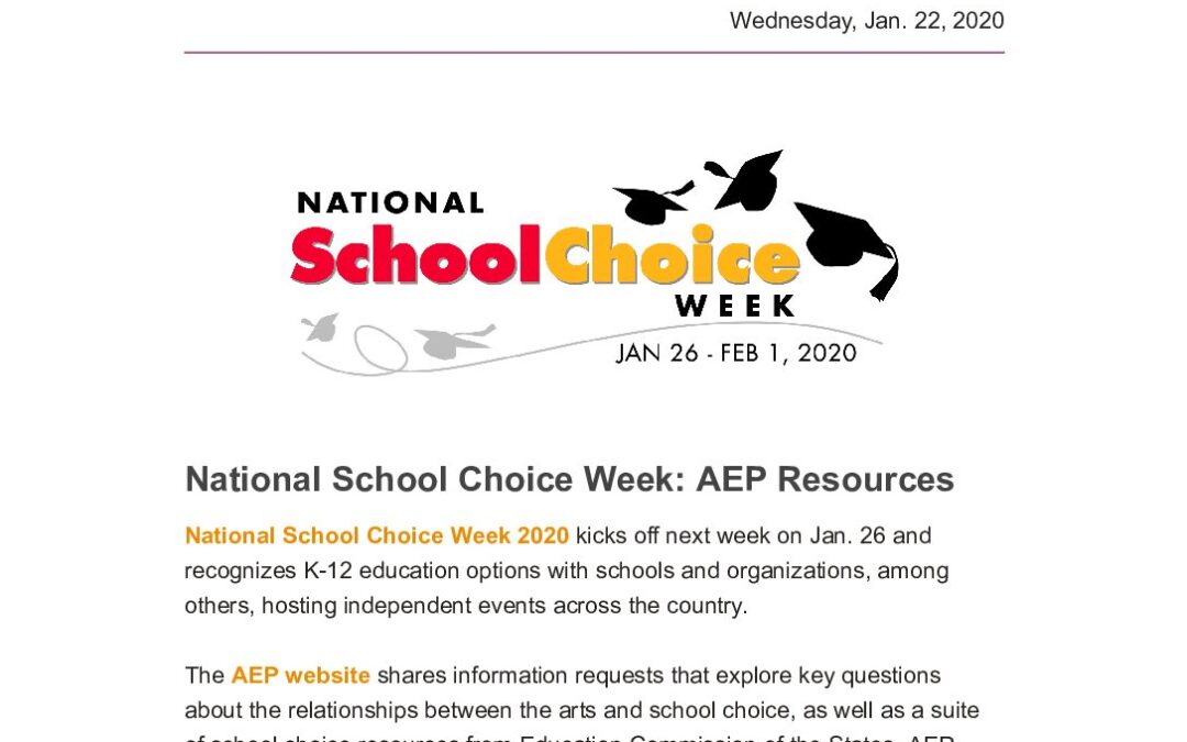 ArtsEd Digest _ National School Choice Week_ AEP Resources