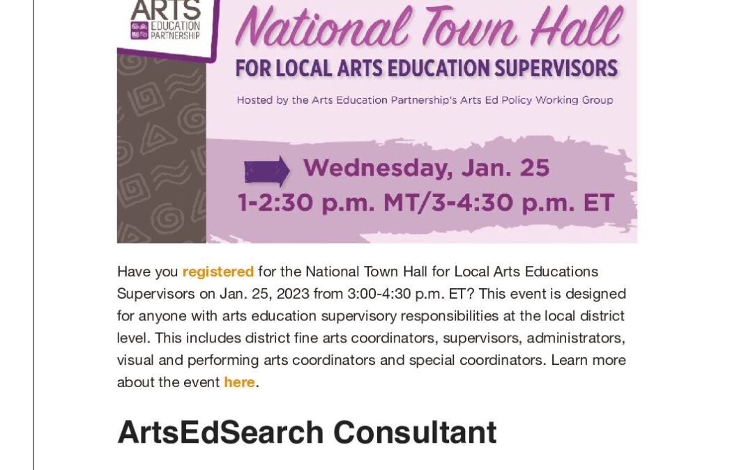 ArtsEd Digest _ Register for the National Town Hall!