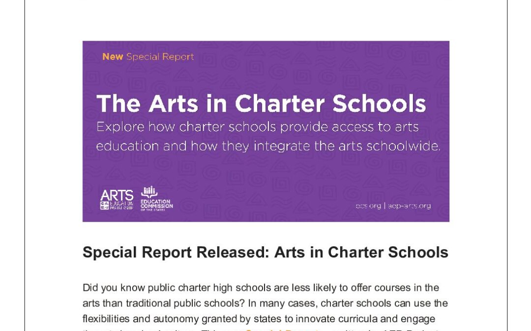 ArtsEd Digest _ Special Report Released_ Arts in Charter Schools