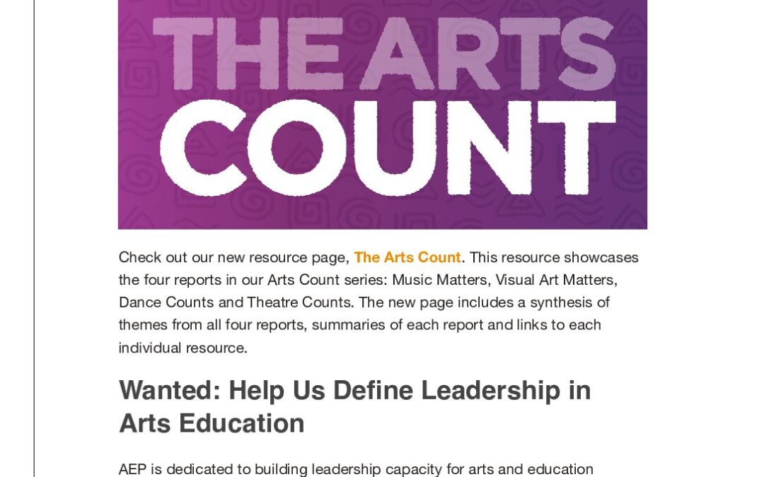 ArtsEd Digest _ The Arts Count