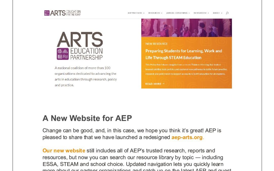 ArtsEd Digest_ A New Website for AEP