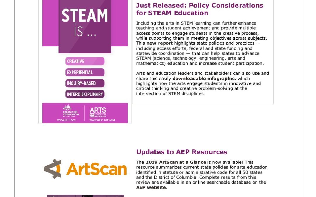 Cassandra Quillen – ArtsEd Digest – Just Released_ Policy Considerations for STEAM Education