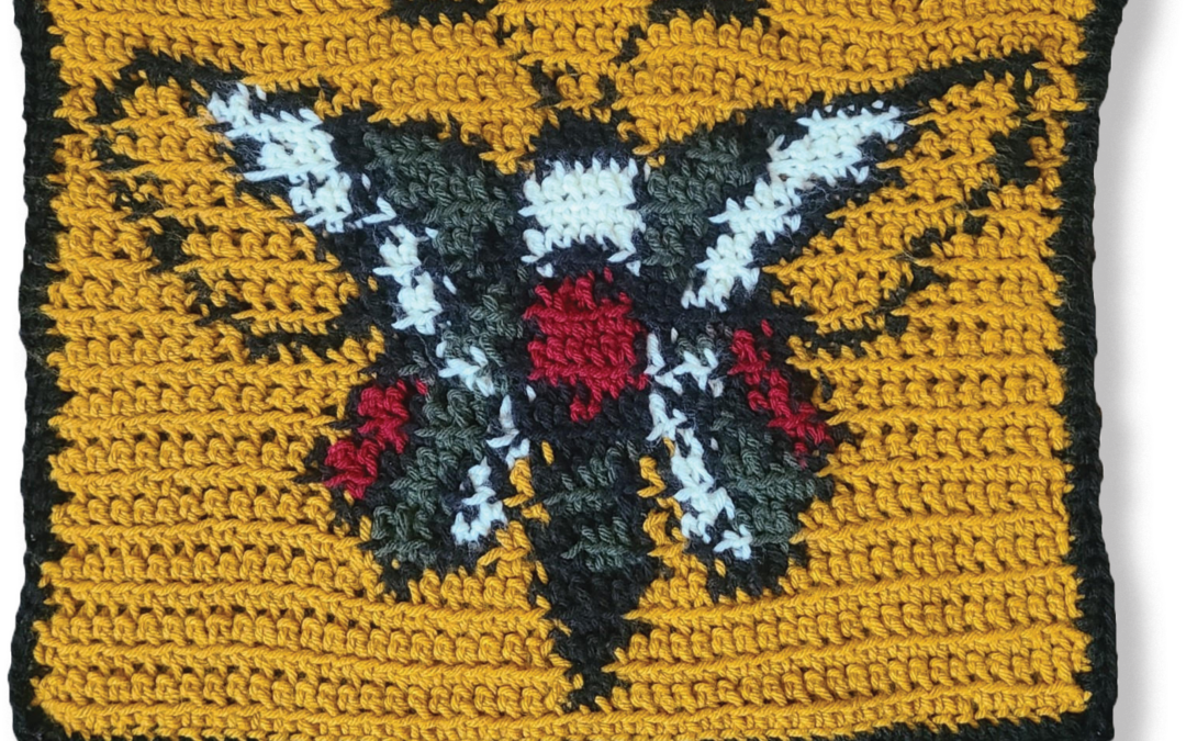 Crocheted Moth Piece shadow