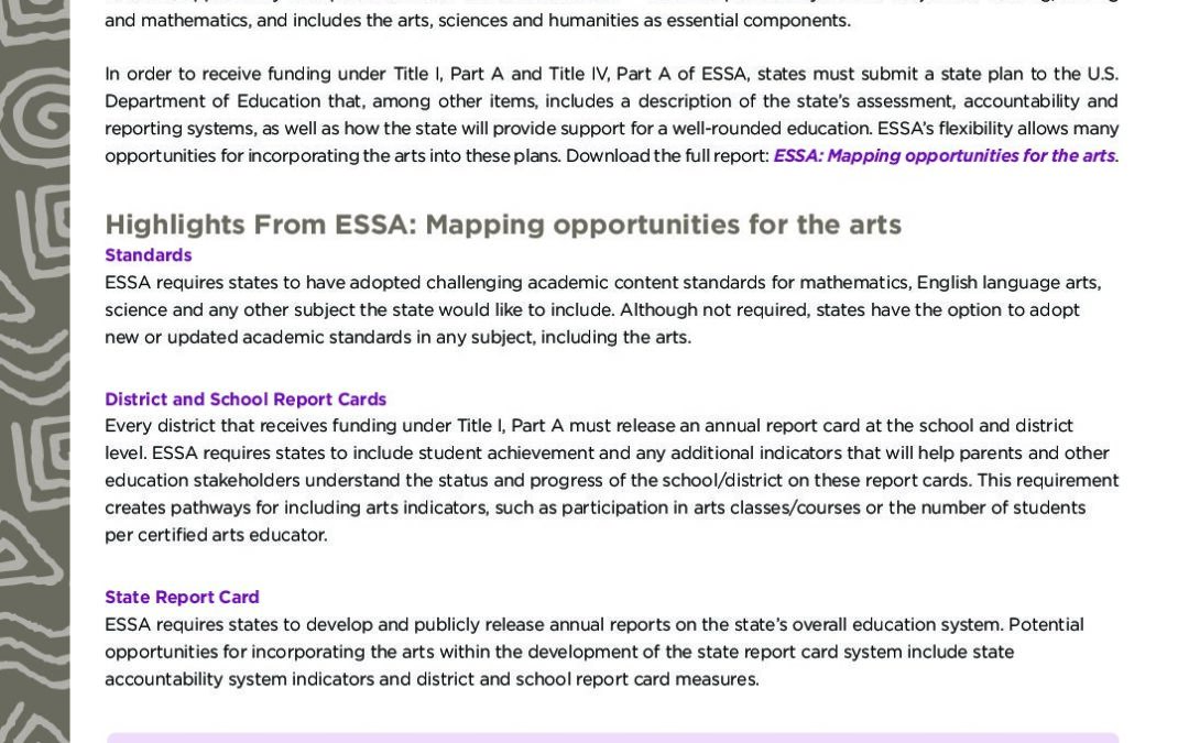 State Plans_ESSA Mapping the opportunities for the arts