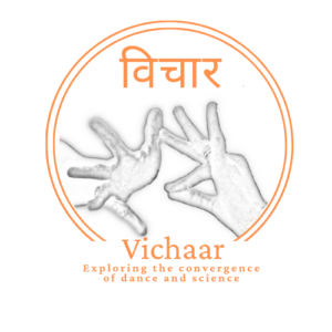 Logo for Vichaar, which includes text on the bottom reading "Vichaar: Exploring the convergence of dance and science"